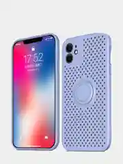 Чехол iPhone XR, 11, 12 Mini, 12 Pro Max из жидкого силикона, магнитным кольцом и шнурком