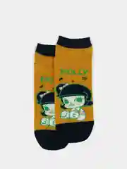 Терракотовый носки с принтом девочка Molly, укороченная посадка