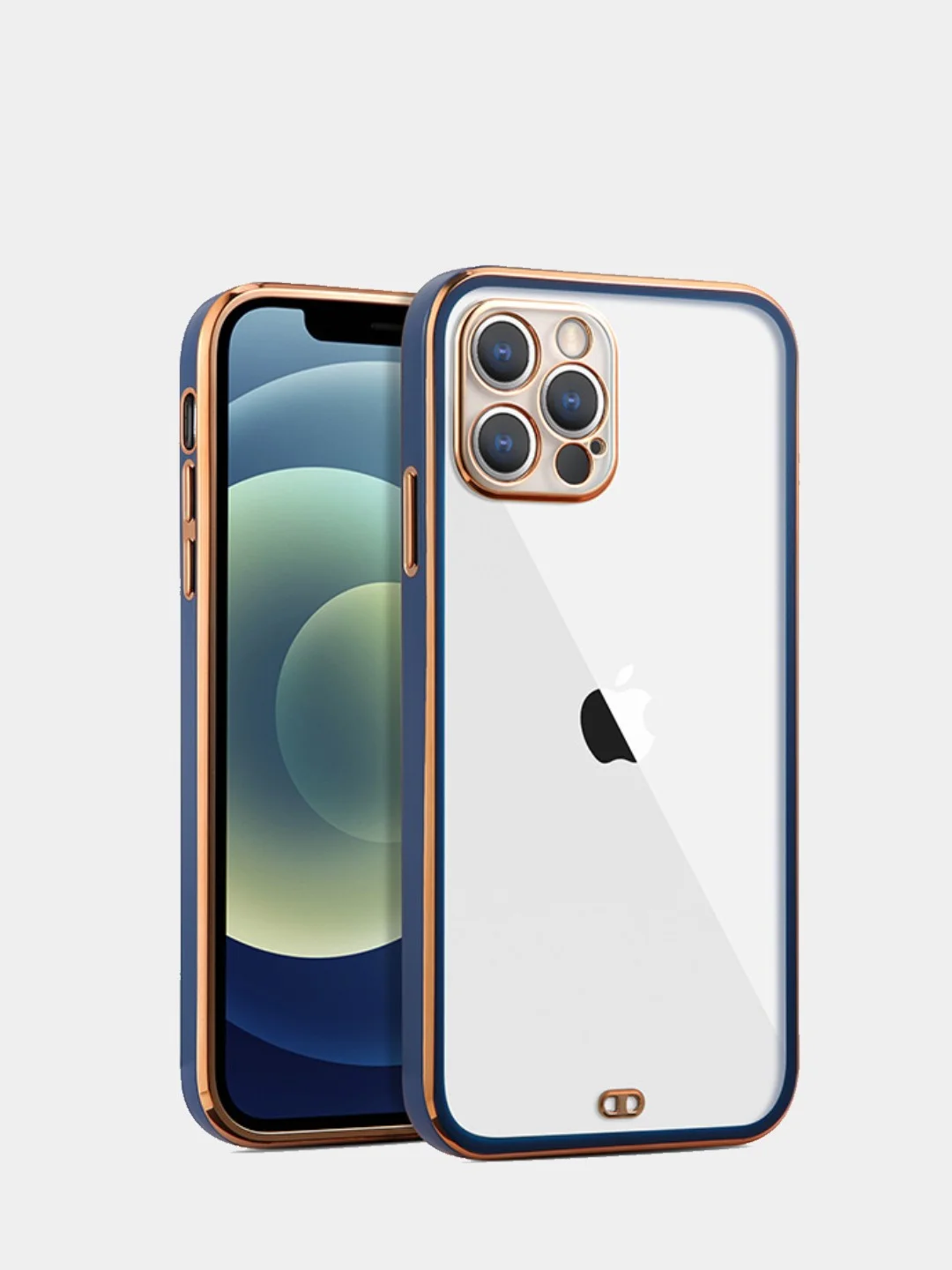 Синий чехол для iPhone 12 Mini, 12 Pro Max, 13 Mini, 13 Pro Max с гальваническим покрытием