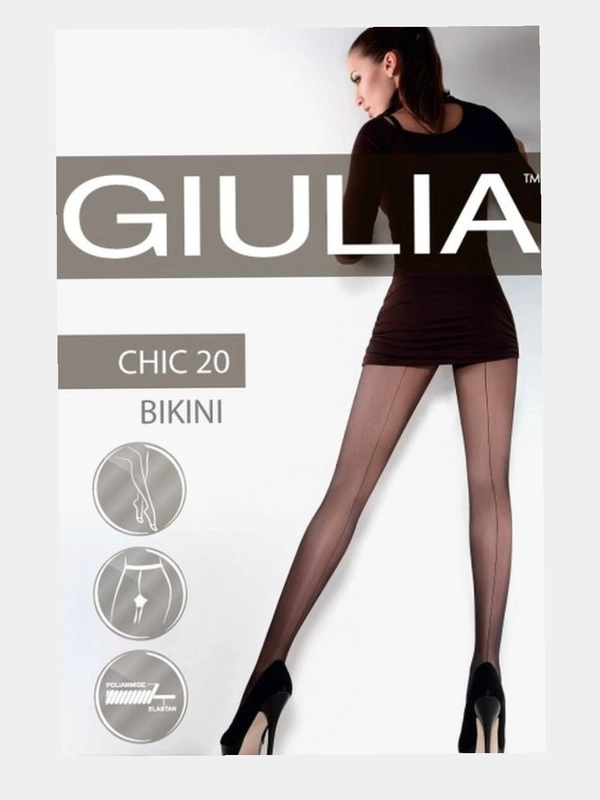 Колготки фантазийные Giulia Chic 20 Bikini, со стрелкой сзади