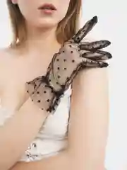 Сетчатые перчатки в горошек