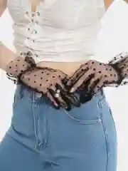 Сетчатые перчатки в горошек