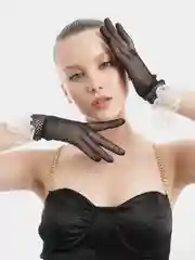 Сетчатые перчатки с ажурной отделкой