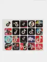 3D наклейки стикеры на телефон "TikTok", блистер 20 и 5 шт