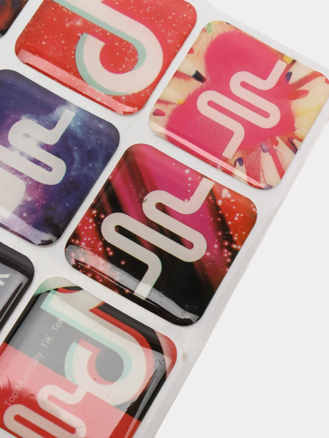 3D наклейки стикеры на телефон "TikTok", блистер 20 и 5 шт