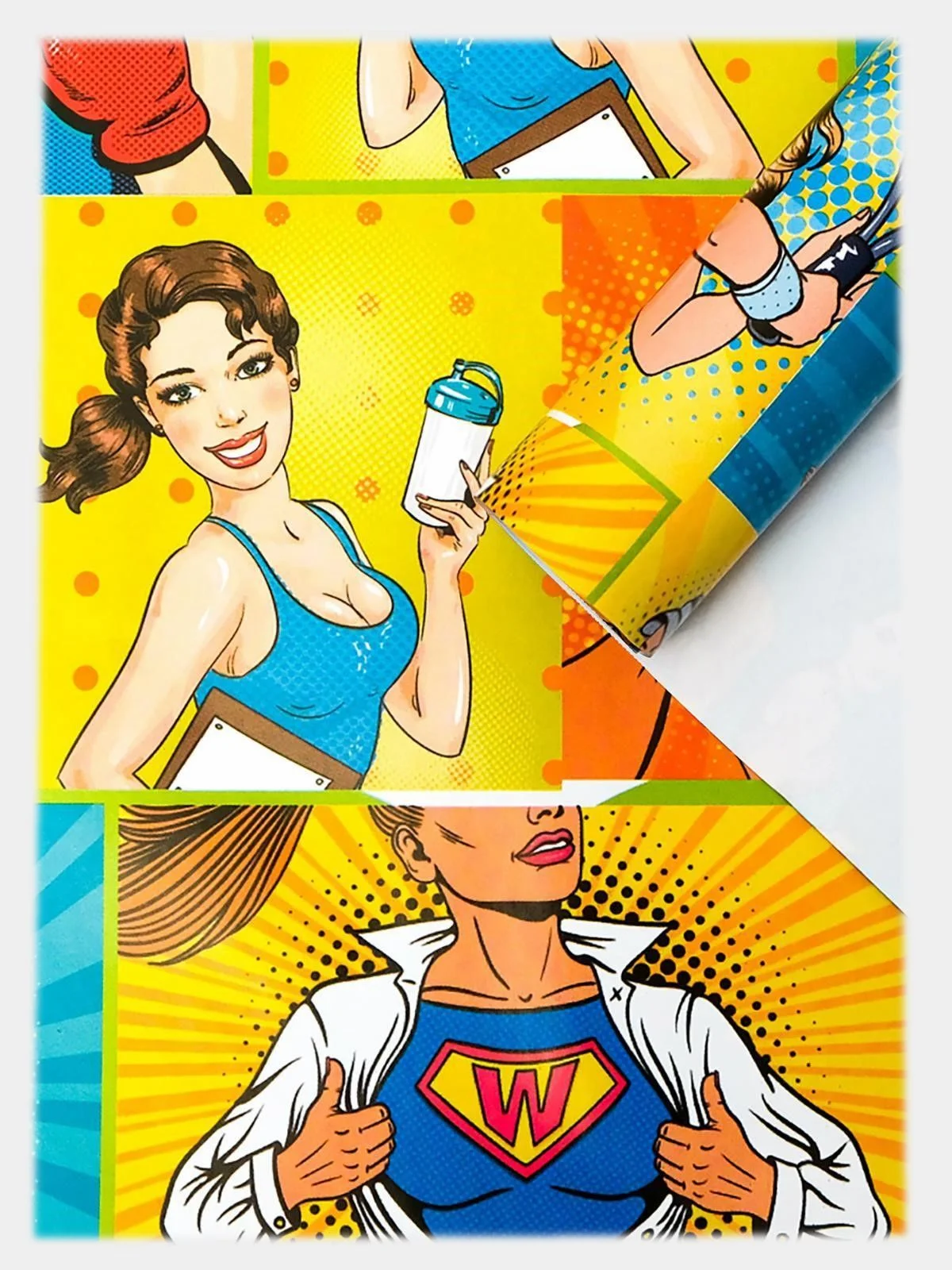 Бумага упаковочная подарочная глянцевая "Pop-art спортивный" 50 х 70 см
