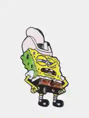 Зеленый значок-брошь Sponge Bob (Губка Боб), металлический