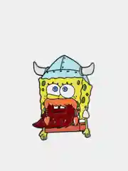 Голубой значок-брошь Sponge Bob (Губка Боб), металлический