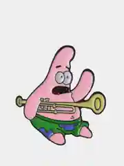 Розовый значок-брошь Sponge Bob (Губка Боб), металлический