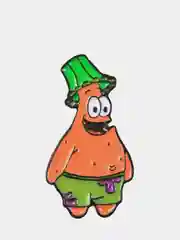 Бирюзовый значок-брошь Sponge Bob (Губка Боб), металлический