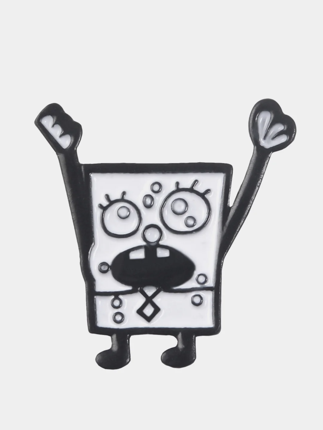 Белый значок-брошь Sponge Bob (Губка Боб), металлический