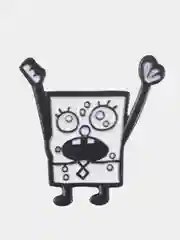 Белый значок-брошь Sponge Bob (Губка Боб), металлический