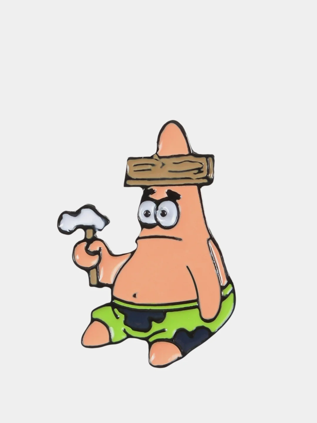 Коричневый значок-брошь Sponge Bob (Губка Боб), металлический