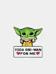 Белый металлический значок - брошь Yoda Star Wars
