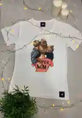 Футболка белая женская "Super mom"