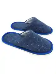 Тапочки домашние ЖМ/треугольники/синие