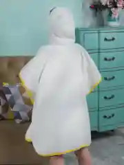 Халатик пончо Зайки лимонные крем, 3-5 лет