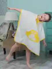 Халатик пончо Зайки лимонные крем, 3-5 лет