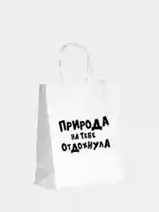 Пакет подарочный с надписью "Природа на тебе отдохнула", 24 х 14 х 30 см