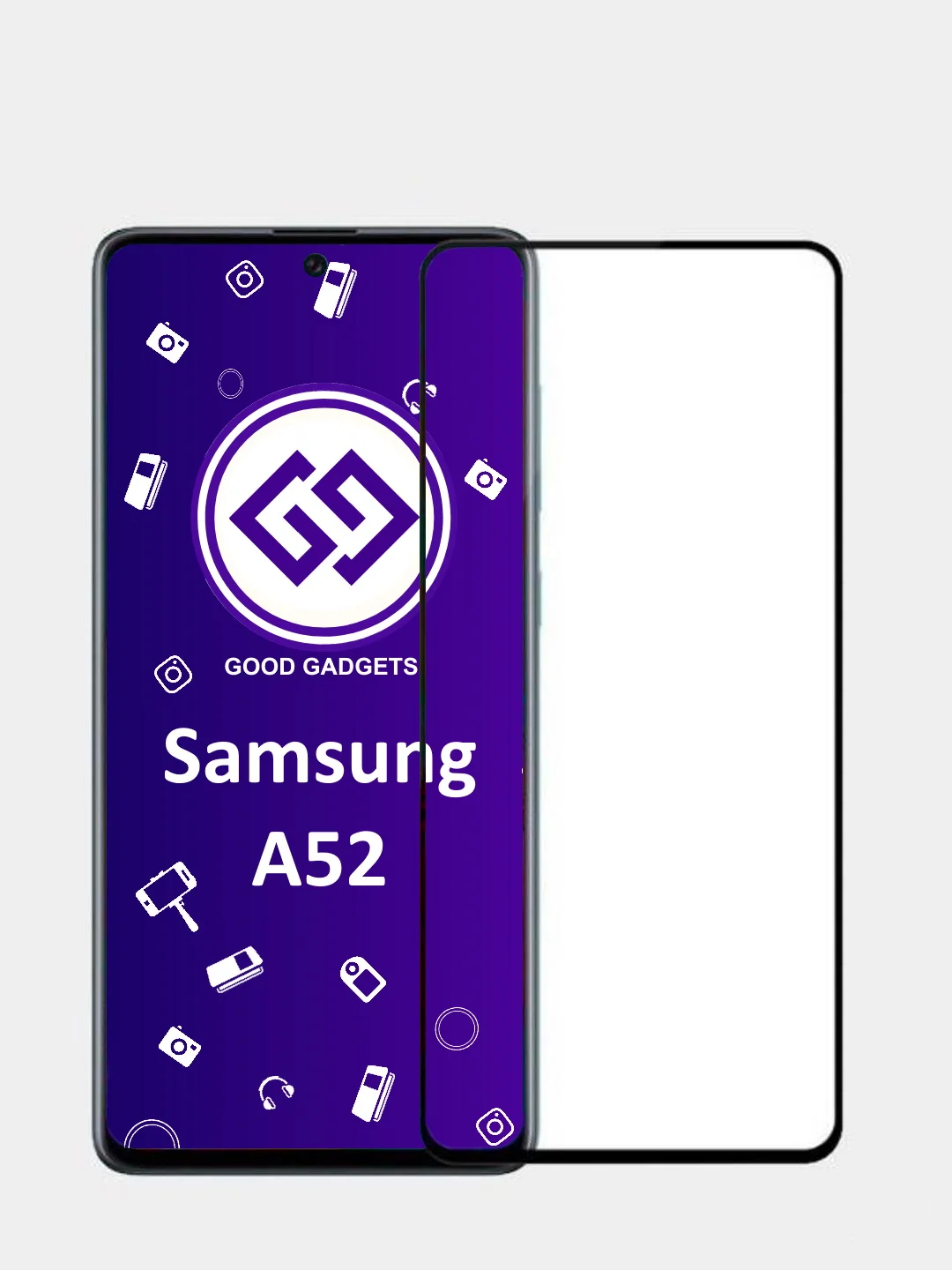 Защитное стекло для Samsung Galaxy A02s, A12, A32 4G, A52 с черной рамкой, 9D