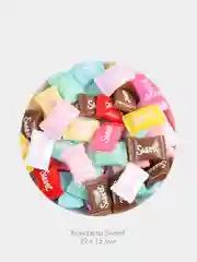 Черный кабошоны сладости, декоративные фигурки конфеты, печенье, шоколад, мороженое