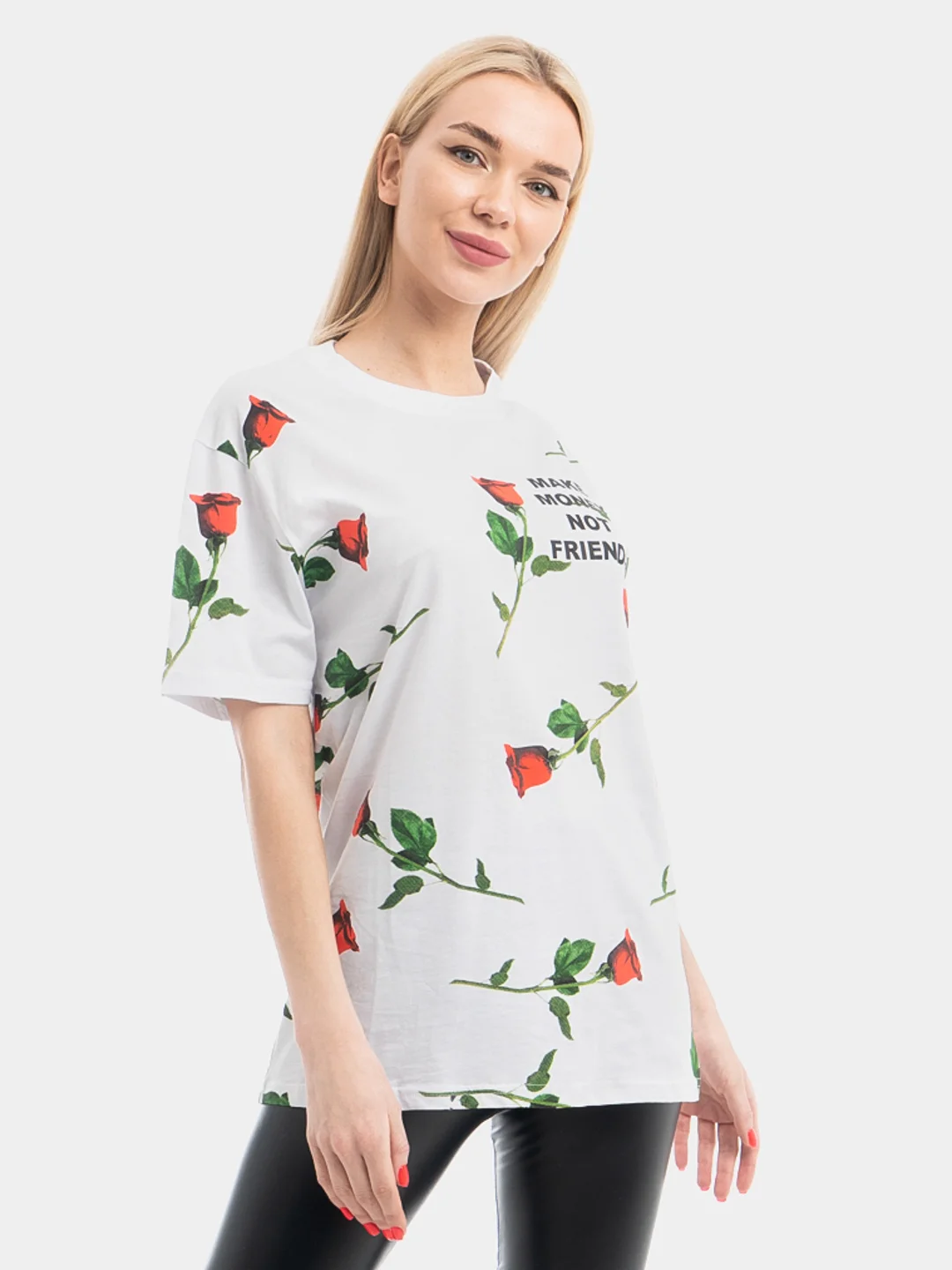 Белый футболка MAKE MONEY NOT FRIENDS 21 Белый