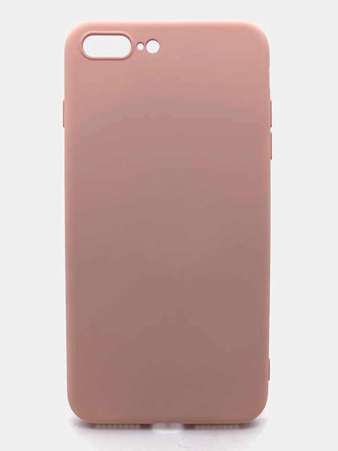 Бежевый чехол силиконовый для iPhone (Айфон) 8 Plus, 7 Plus, с микрофиброй и защитой камеры
