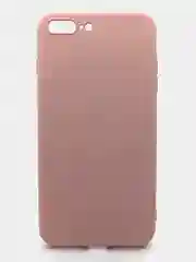 Бежевый чехол силиконовый для iPhone (Айфон) 8 Plus, 7 Plus, с микрофиброй и защитой камеры