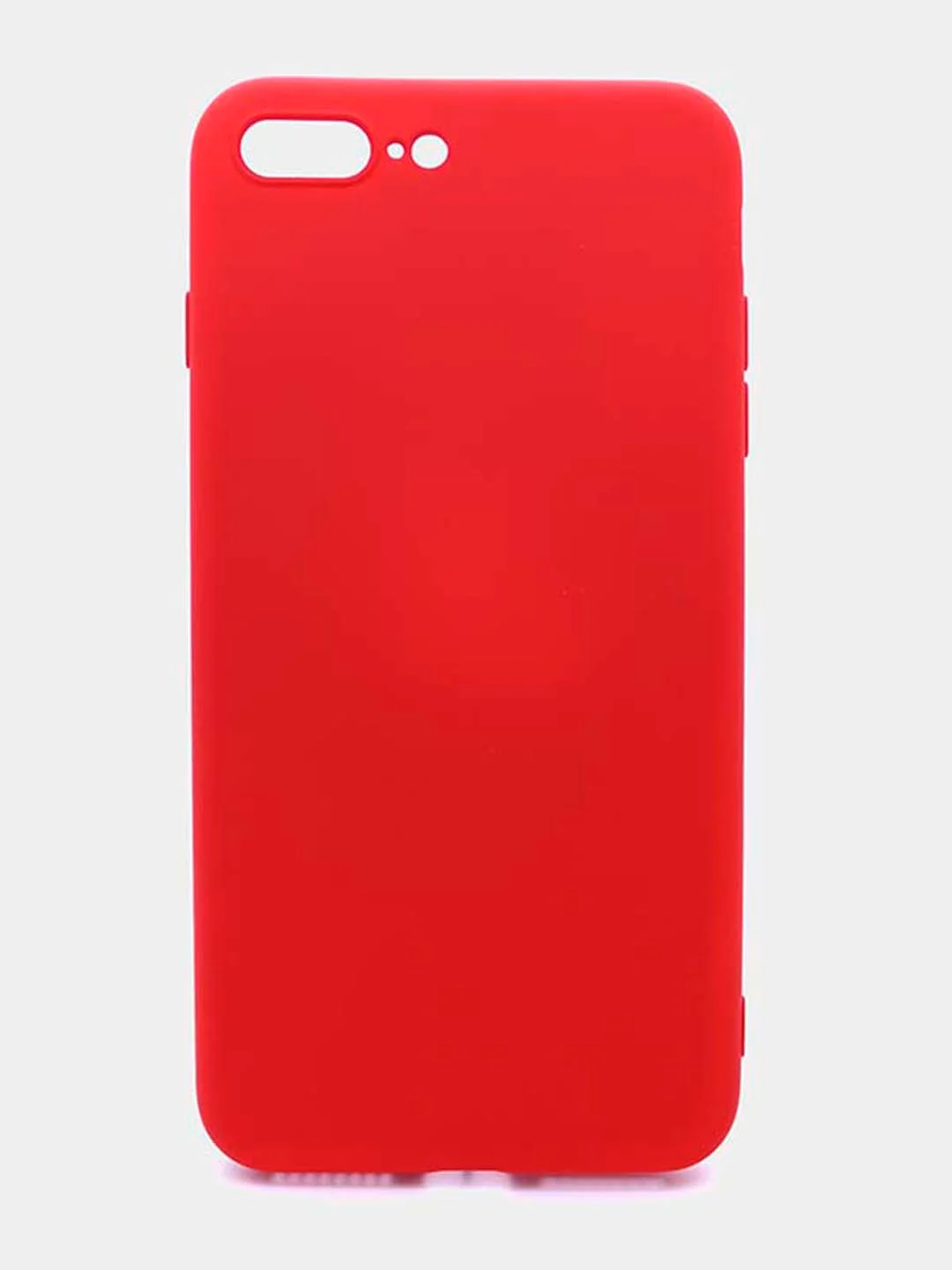 Красный чехол силиконовый для iPhone (Айфон) 8 Plus, 7 Plus, с микрофиброй и защитой камеры