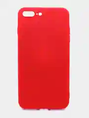 Красный чехол силиконовый для iPhone (Айфон) 8 Plus, 7 Plus, с микрофиброй и защитой камеры