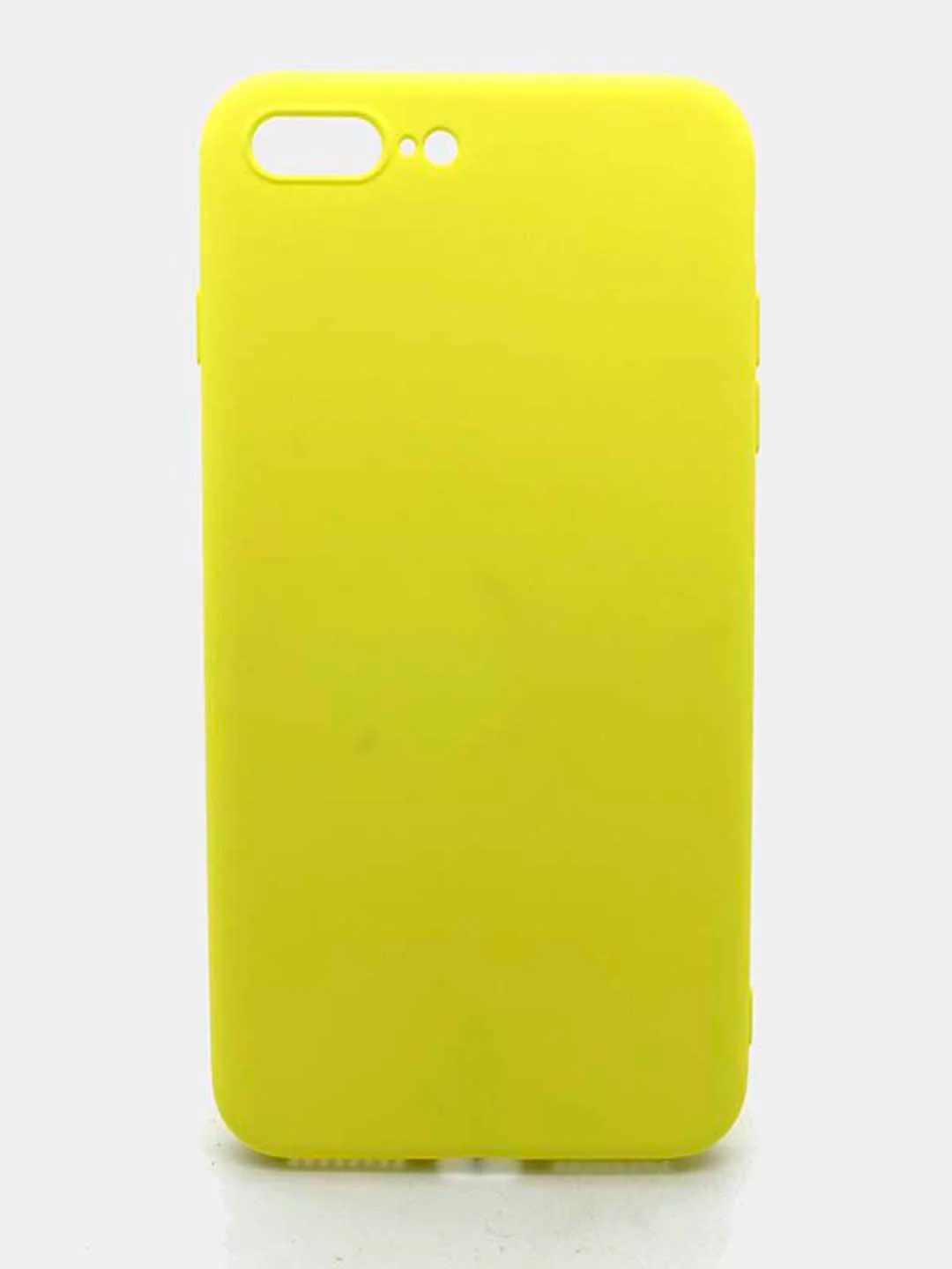 Желтый чехол силиконовый для iPhone (Айфон) 8 Plus, 7 Plus, с микрофиброй и защитой камеры