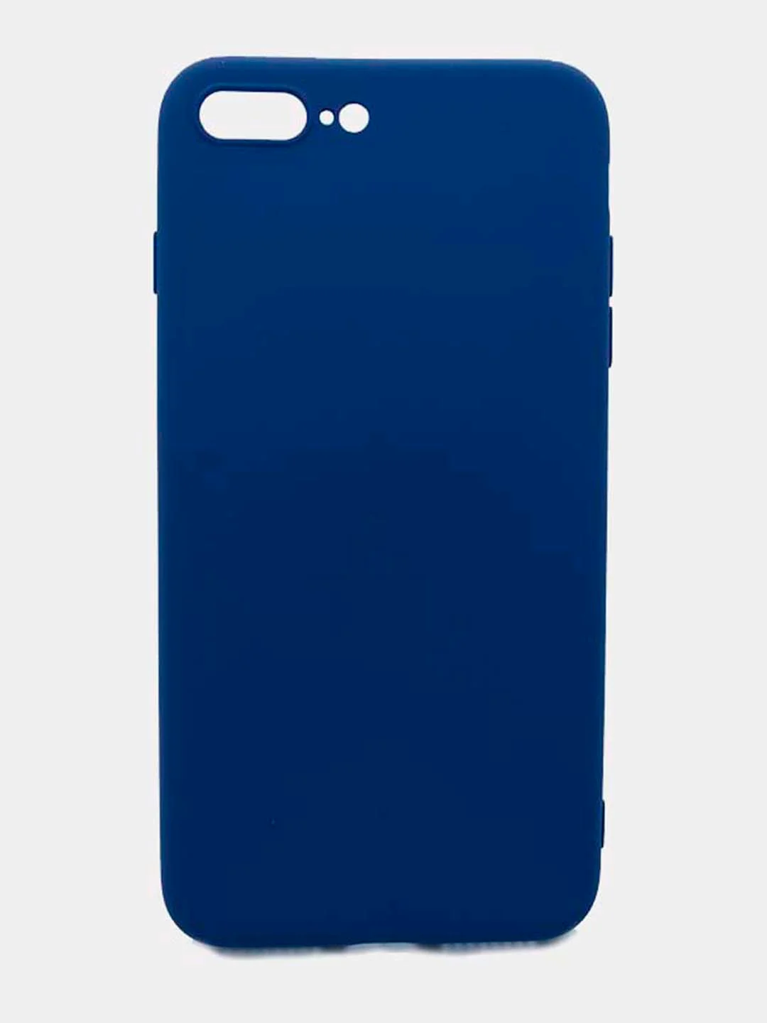 Темно-синий чехол силиконовый для iPhone (Айфон) 8 Plus, 7 Plus, с микрофиброй и защитой камеры