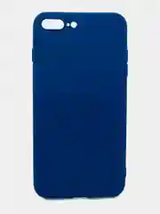Темно-синий чехол силиконовый для iPhone (Айфон) 8 Plus, 7 Plus, с микрофиброй и защитой камеры