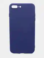 Синий меланж чехол силиконовый для iPhone (Айфон) 8 Plus, 7 Plus, с микрофиброй и защитой камеры