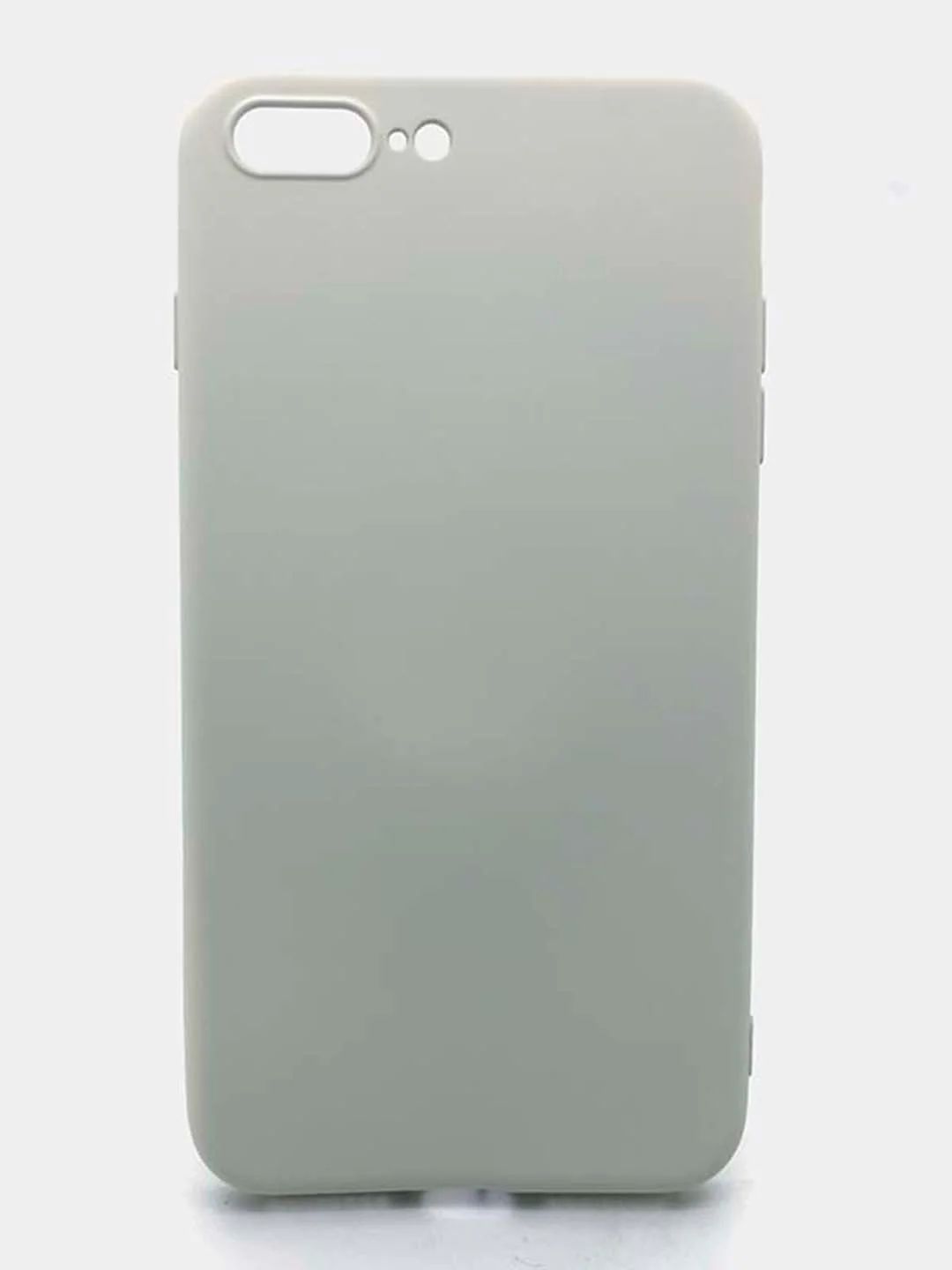 Серый чехол силиконовый для iPhone (Айфон) 8 Plus, 7 Plus, с микрофиброй и защитой камеры