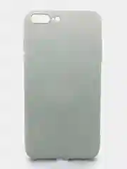 Серый чехол силиконовый для iPhone (Айфон) 8 Plus, 7 Plus, с микрофиброй и защитой камеры