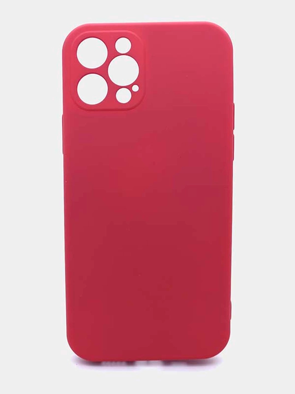 Чехол силиконовый с микрофиброй и защитой камеры для Apple Iphone 12 Pro (айфон)