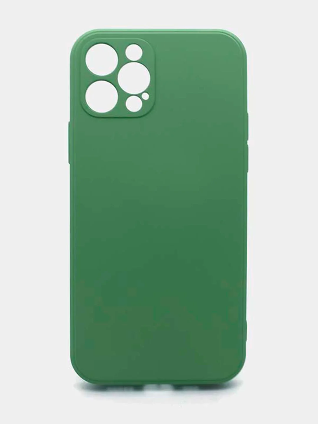 Лесной зеленый чехол силиконовый с микрофиброй и защитой камеры для Apple Iphone 12 Pro (айфон)