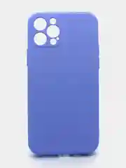 Голубой чехол силиконовый с микрофиброй и защитой камеры для Apple Iphone 12 Pro (айфон)