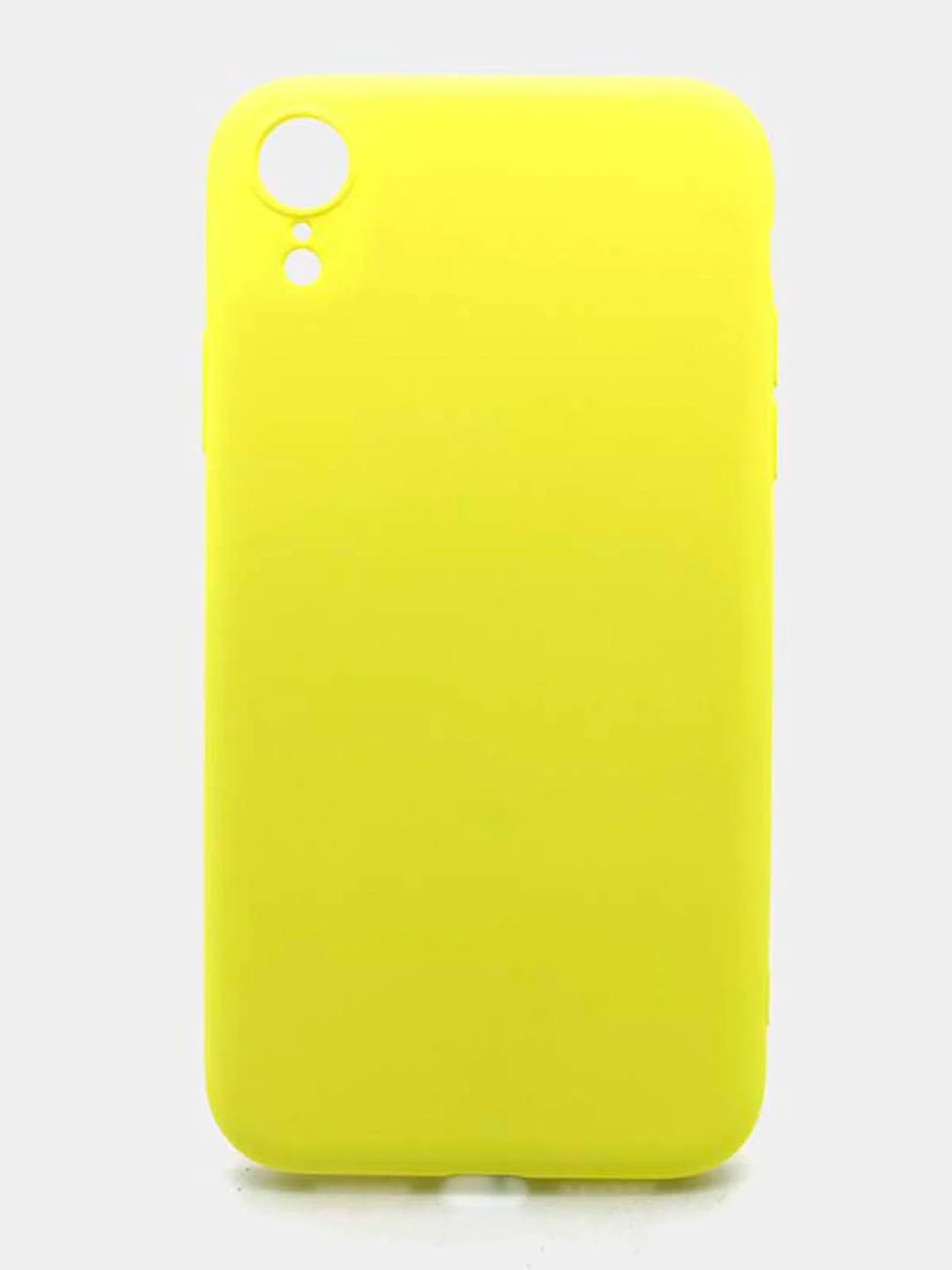 Желтый чехол силиконовый для iPhone XR (Айфон), с микрофиброй и защитой камеры