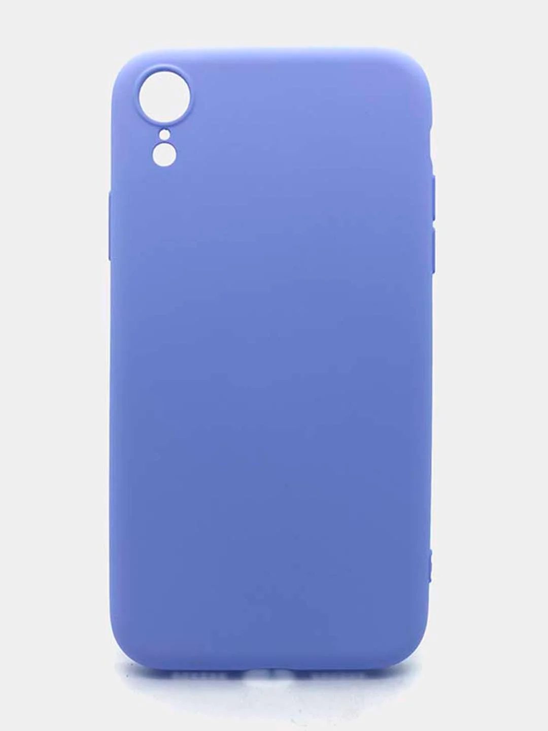 Голубой чехол силиконовый для iPhone XR (Айфон), с микрофиброй и защитой камеры