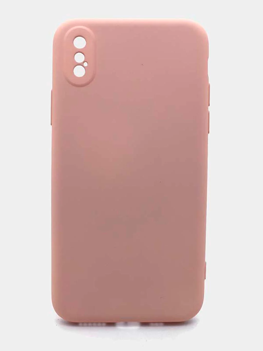Бежевый чехол силиконовый с микрофиброй и защитой камеры для Apple Iphone X, Iphone XS (айфон)