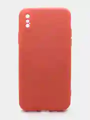 Оранжевый чехол силиконовый с микрофиброй и защитой камеры для Apple Iphone X, Iphone XS (айфон)