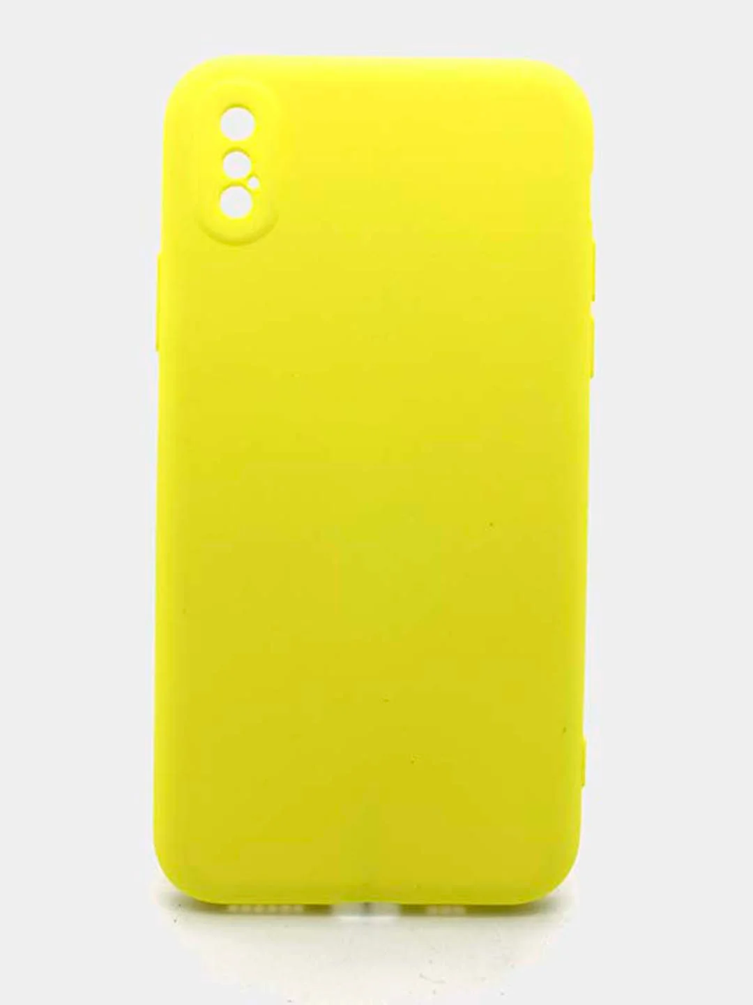 Желтый чехол силиконовый с микрофиброй и защитой камеры для Apple Iphone X, Iphone XS (айфон)