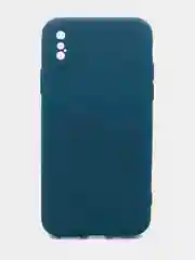 Зеленый чехол силиконовый с микрофиброй и защитой камеры для Apple Iphone X, Iphone XS (айфон)
