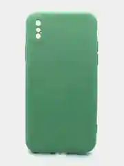 Лесной зеленый чехол силиконовый с микрофиброй и защитой камеры для Apple Iphone X, Iphone XS (айфон)