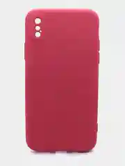 Коралловый чехол силиконовый с микрофиброй и защитой камеры для Apple Iphone X, Iphone XS (айфон)