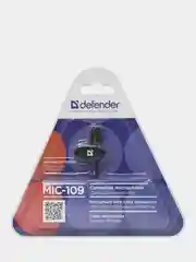 Микрофон Defender MIC-109 черный, на прищепке, 1,8 м, 64109