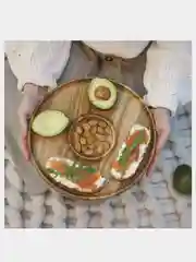 Менажница из массива дуба, ручной работы, круглая, 27 см