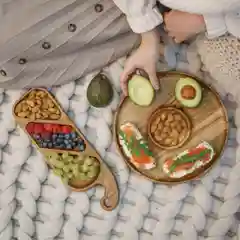 Менажница из массива дуба, ручной работы, круглая, 27 см